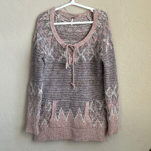 Free people wool blend knit long sweater size medium